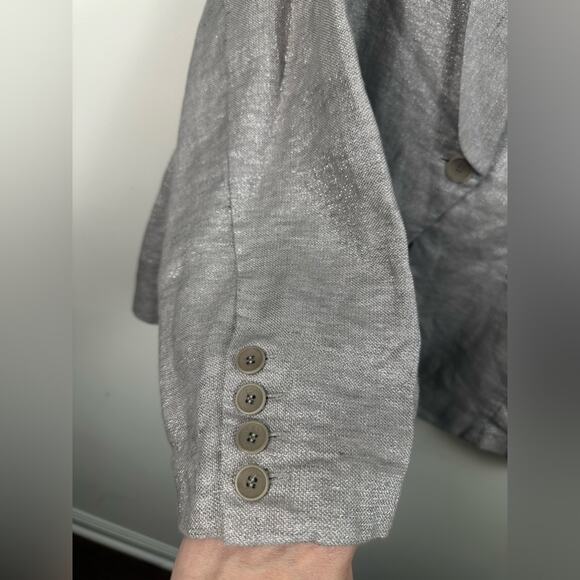 NWT Eileen Fisher Grey Twinkle Linen Jacket Blazer Size 2X - Picture 5 of 8